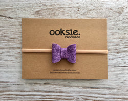 Glitter Bow Headband - Lavender