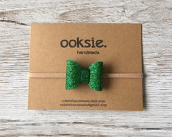 Glitter Bow Headband - Christmas Green