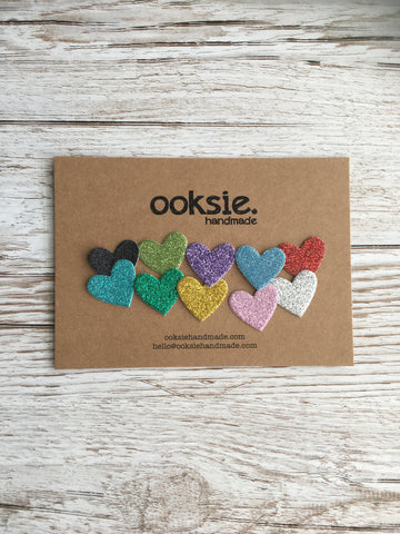 Little Glitter Cardboard Hearts