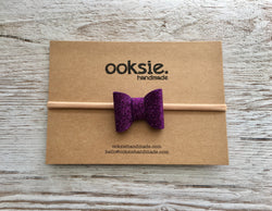 Glitter Bow Headband - Purple