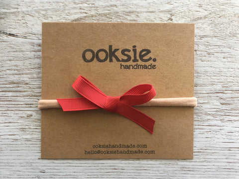 Ruby Red Grosgrain Ribbon Bow