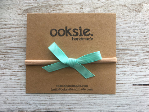 Aqua Grosgrain Ribbon Bow