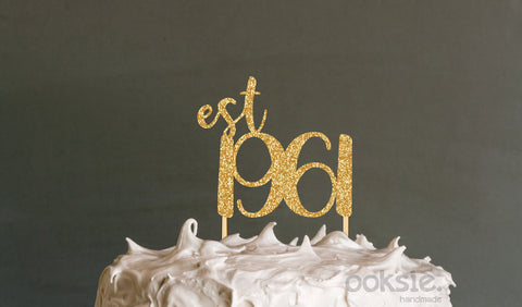 60th Birthday Cake Topper - est 1961