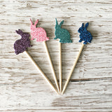 Glitter Easter Bunny Cake Toppers